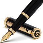 Kalhj - stylo plume pour ecrire, superbe stylo de luxe, plume plaque or 24 carats (fine), magnifique ...