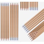 Kalop - hb lot de 100 crayons a papier en bois avec gomme en bois naturel non laqu, pr - taills, longueur ...