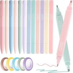 Kalqz - lot de surligneurs avec 5 rubans adhésifs, 6 surligneurs esthétiques et 6 stylos a encre gel, ... Kalqz - lot de surligneurs avec 5 rubans adhésifs, 6 surligneurs esthétiques et 6 stylos a encre gel, ...