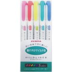 Kalqz - zebra lot de 5 surligneurs mildliner, couleurs vives (wkt7 - 5c - hc) Kalqz - zebra lot de 5 surligneurs mildliner, couleurs vives (wkt7 - 5c - hc)