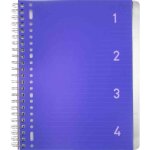 Kangaro cahier a spirale 4en1, a4, lign, 200 pages, bleu