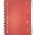 Kangaro cahier a spirale 4en1, a4, lign�, 200 pages, rouge