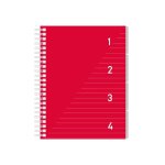 Kangaro cahier a spirale 4en1, a5, lign, 200 pages, rouge
