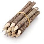 Kaojl - lot de 12 crayons rustiques en forme de branche d'arbre en graphite