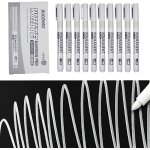 Kaojl - lot de 12 marqueurs permanents blancs pour métal, toile, verre, bois, pierre, céramique, fournitures ... Kaojl - lot de 12 marqueurs permanents blancs pour métal, toile, verre, bois, pierre, céramique, fournitures ...