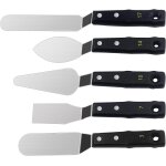 Kaojl - lot de 5 grandes spatules de peinture acrylique en acier inoxydable - accessoires de peinture ...