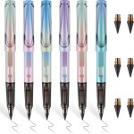 Kaojl - 6pcs crayon eternel, crayons sans encre eternal, crayons infinis portable, stylo graphite remplaable ...