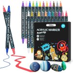 Kaojl - feutre acrylique, 24 couleurs 1 - 5mm pinceau double marqueur peinture acrylique, permanent impermabl ...