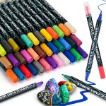 Kaojl - feutre acrylique, 36 couleurs pinceau double pointe peinture permanent marqueur acrylique pour ...