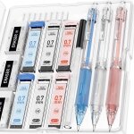 Kaojl - set de 3 porte - mines transparents, porte - mines pastel 0, 7 mm avec 360 recharges de mines ...