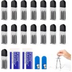 Kaxdl - 150 pices mines compas 2b 2mm, mine compas 2b 2mm recharges, recharge pour compas, gomme et ...