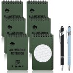 Kaxdl - 6 pices carnets etanches, bloc - notes de poche mini carnet spirale 3x5 pouces avec 2 stylos, ...