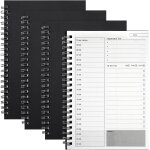 Kaxdl - agenda journalier cahier papier kraft noir cahier bloc note a spirale manuels de gestion du temps ...