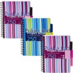 Kaxdl - s proba5 lot de 3 cahiers de projet a spirale avec couverture plastique format a5 3 intercalaires ...