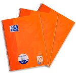 Kaxdl - schulmann lot de 3 bloc - notes lign 80 pages orange format a4