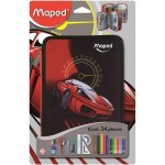 Kaxdl - trousse scolaire garnie 2 etages - 34 pices fournitures scolaires - stylo, gomme, taille - crayon, ...