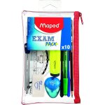 Kaxdl - trousse transparente avec 10 pices daily pack - la trousse complte pour l'cole - 3 stylos, ...