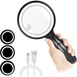 Kcbbe loupe de lecture eclair�e, loupe rechargeable avec lumi�re 33 led, loupe de poche, loupe eclair�e ...