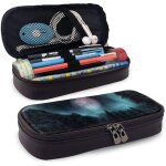 Kerota skyrim trousse a crayons en cuir avec fermeture eclair, grande capacit�, trousse a crayons, organiseur ...