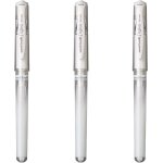 Khkui - mitsubishi pencil - 3 stylos rollers encre gel signo broad blanc - pointe 1 mm - ecriture large ...