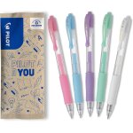 Khkui - pilot - lot de 5 g2 stylos roller encre gel rtractables et rechargeables - effet pastel rose, ...