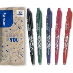 Khkui - stylo a bille effaable frixion ball (bleu) + 9 recharges + gomme frixion
