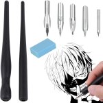 Kit de 2 stylos a plume, porte - stylos manga pointes calligraphie, gomme - pour artistes, dbutants, ...