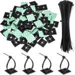 Kit de 200 supports adhésifs noirs pour attaches de fermeture eclair, 100 attaches de câble auto - adhésives ... Kit de 200 supports adhésifs noirs pour attaches de fermeture eclair, 100 attaches de câble auto - adhésives ...
