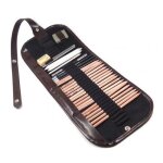 Kit de 29 crayons de croquis, ensemble de gommes a charbon de bois, kit d'art lapis de cor, gomme de ...
