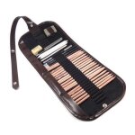 Kit de 29 crayons de croquis, extension au charbon de bois, gomme de coupe, kit d'art de costume de dessin ...