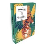 Mon kit canevas jungle spirit - canvevas a broder pour une dco tropicale - coffret avec 1 toile a canevas, ...