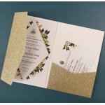 Kit de cartes d'invitation de mariage dcoupes au laser, or rose, argent, noir, sauge, vert olive, bleu ...