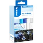 Kit cratif pintor - marqueur dco - 8 suspensions de sapin + 4 marqueurs pointe fine, bleu mtal, bleu ...