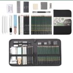 Kit de croquis professionnels, 42 pices / paquet, crayon a charbon de graphite color pour artistes, ...