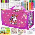 Kit feutres coloriage enfants 64 pcs, set de coloriage pour enfants avec trousse a crayons, crayons de ...
