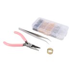 Kit de fournitures de fabrication de boucles d'oreilles, avec crochets, anneaux de saut, pinces, pincettes, ...