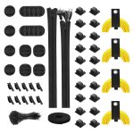 Kit d'organisation de cbles, attaches a fermeture eclair, clips auto - adhsifs, rallonges, sangles ...