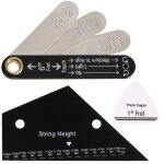 Kit d'outils de mesure pour guitare: jauge de radius de manche + r�gle de hauteur de cordes