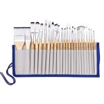 Kit de peinture portable avec porte - pinceau enroulable, ensemble de 24 types de pinceaux en nylon