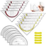 Kit de rgles de prcision regle equerre rapporteur equerre ecole plastique transparent antidrapant ...
