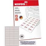 Kores etiquette en film, 70, 0 x 37, 0 mm, transparent