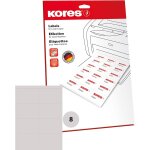 Kores etui 25 feuilles (200 ) etiquette universelle, 105 x 74 mm, blanc