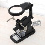 Lampe loupe de bureau avec 2 led, lentilles grossissantes de rparation, zoom 3x et 4, 5x, avec pince ...