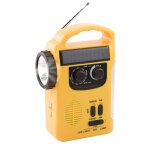 Lanterne led alimente par batterie d'alimentation solaire, eclairage d'urgence, radio am / fm, manivelle, ...