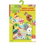 Lapins, poules, et petits poussins - 90 gommettes autocollantes