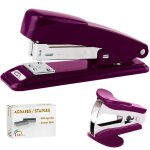 Lb office kit d'agrafage (agrafeuse + ote - agrafes + 500 agrafes 26 / 6) violet
