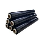 Lbgwp60 - lot de 6 rouleaux de film etirable ultra - rsistant noir 400 mm x 250 m
