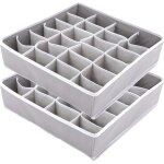 Lbgwp60 - lotde 2 organ urs de tiroir en tissu pliable avec 24 compartiments pour cravates, soutien - ...