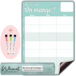 Lbgwp60 - tableau memo magntique   qu'est - ce qu'on mange   - planning et calendrier des repas et menus ...