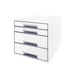 Leitz bloc de classement wow 4 tiroirs blanc Leitz bloc de classement wow 4 tiroirs blanc